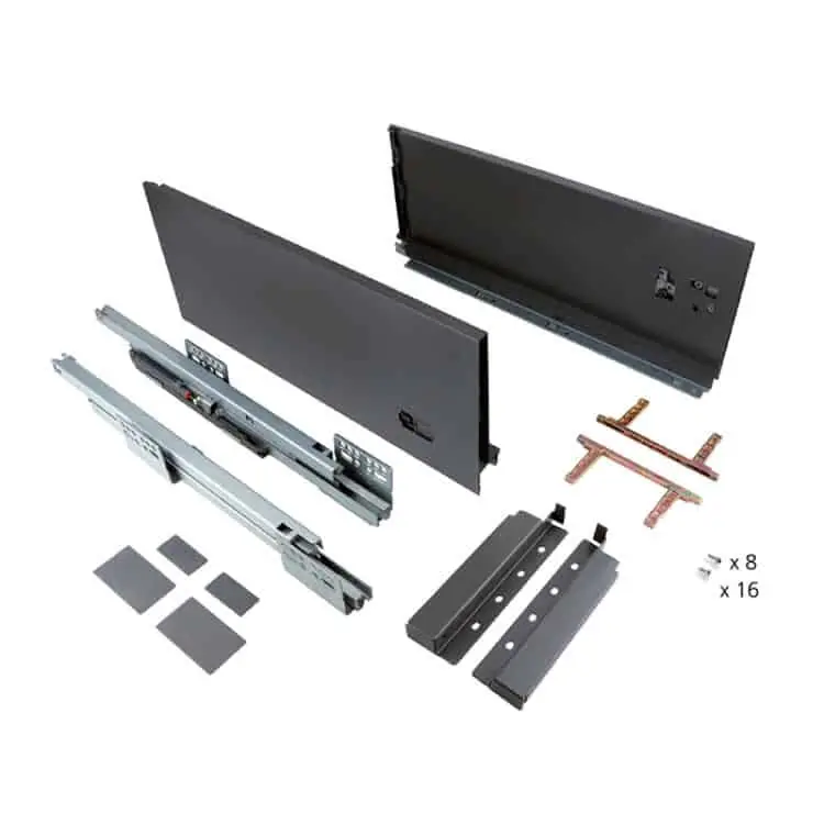 Cassetto esterno Emuca Slim, altezza 178 mm con chiusura soft, profondità 500 mm, Verniciato bianco Superprijs