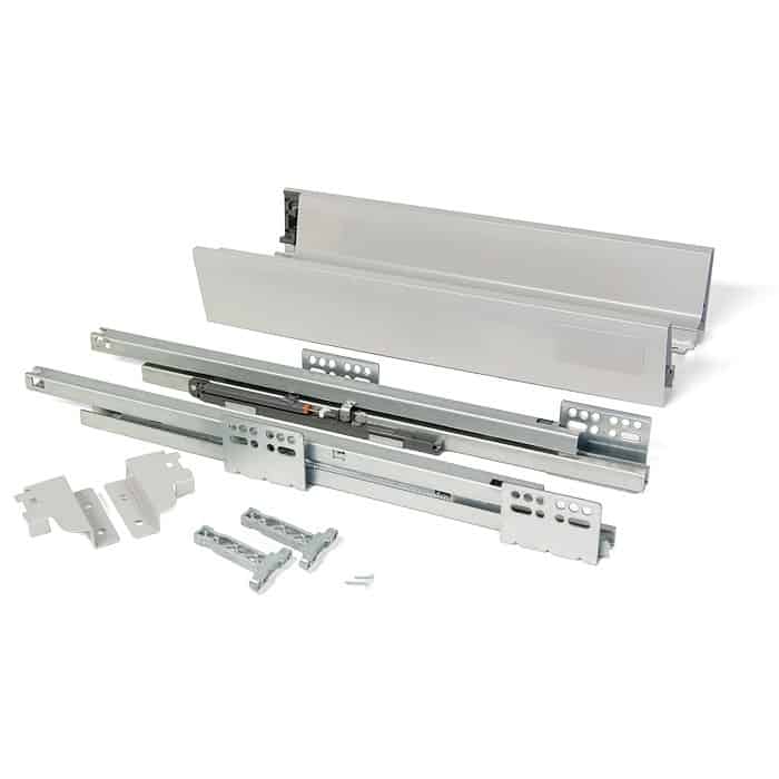 Direct Beschikbaar Kit Emuca per cassetto esterno cucina Vantage Q, dimensioni 83x450 mm, portata 35 Kg, colore Grigio Metallizzato