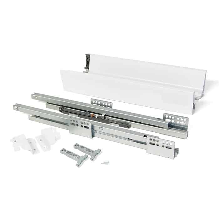 Merkproduct Kit Emuca per cassetto esterno cucina Vantage Q, dimensioni 83x450 mm, portata 35 Kg, colore Bianco