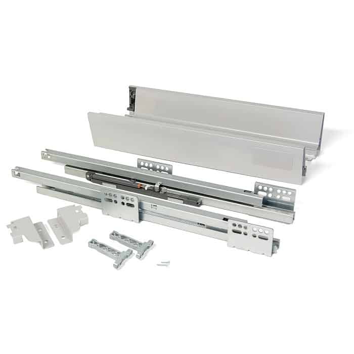 Aanbieding Kit Emuca per cassetto esterno cucina Vantage Q, dimensioni 83x350 mm, portata 35 Kg, colore Grigio Metallizzato