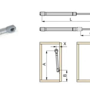 Pistone H per anta a ribalta, 243 mm, portata 12 kg Must-Have