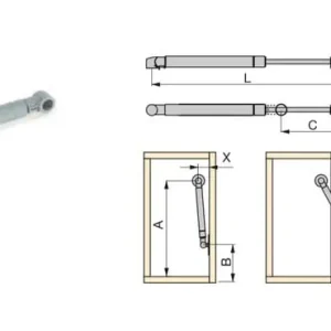 Lage Kosten Pistone per anta a ribalta, 276 mm, portata 6 kg