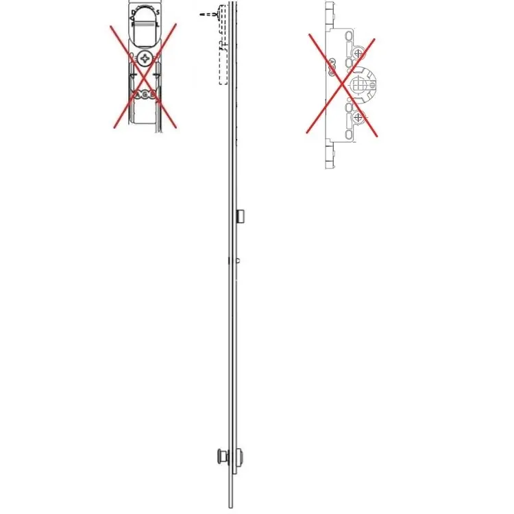 Exclusieve Aanbieding Cremonese A50122.00.07 Artech AGB per finestra e portafinestra anta e ribalta, solo asta, altezza 1594-1810 mm, maniglia 500 mm