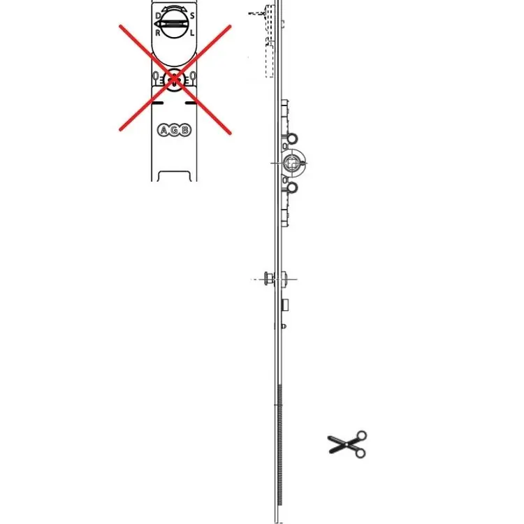 Gratis Retour Cremonese A50111.15.14 Artech AGB per finestra e portafinestra anta e ribalta, entrata 15 mm, altezza 1190-1610 mm, maniglia 589-805 mm