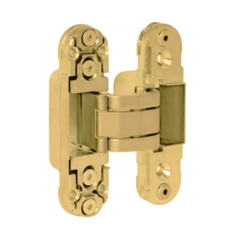 Cerniera a scomparsa Eclipse 2.0 Agb per porte filo muro, dimensione 109,8x29,8 mm, portata 40 Kg, regolabile su 3 assi, Zama finitura Ottonato Verniciato Flitsaanbieding