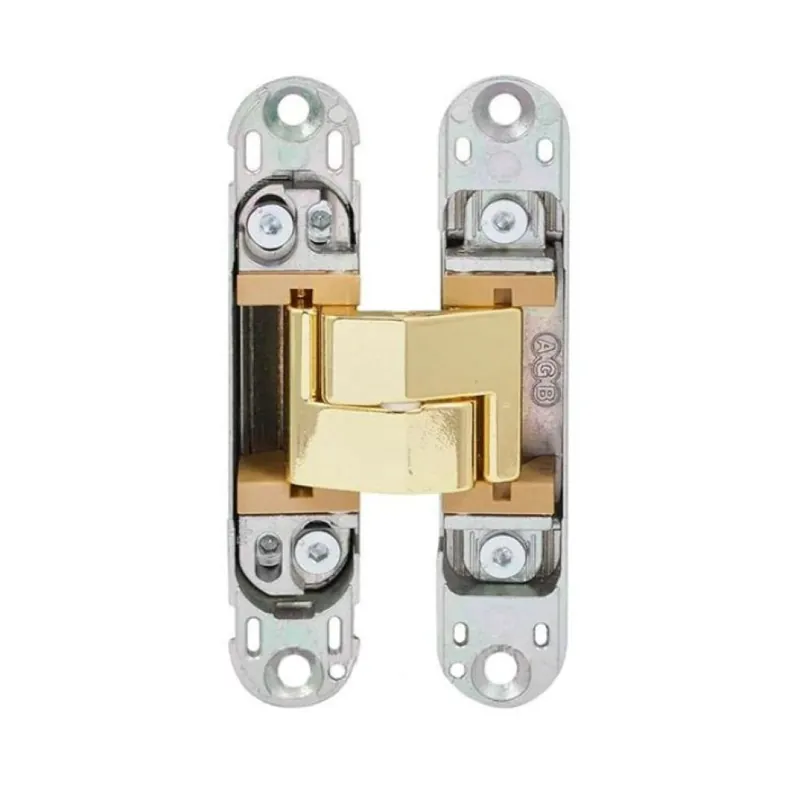 Nieuw Cerniera a scomparsa Eclipse 3.0 Agb per porte filo muro, dimensione 114,8x22,8 mm, portata 40 Kg, regolabile su 3 assi, Zama finitura Ottonato Verniciato