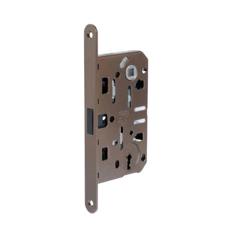 Serratura Polaris 2XT incasso B06101 Agb per porta interna con chiave, entrata 50 mm, interasse 90 mm, bordo tondo 196x18 mm, Acciaio finitura Bronzato Verniciato Lage Kosten