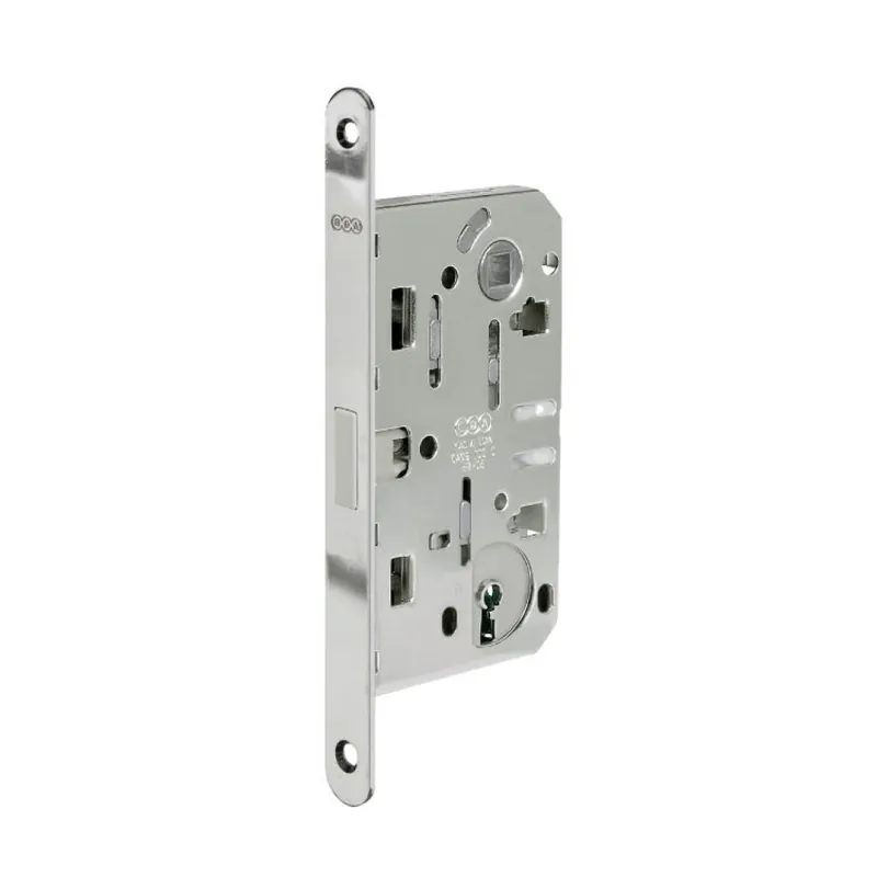 Koop Vandaag Serratura Polaris 2XT incasso B06101 Agb per porta interna con chiave, entrata 50 mm, interasse 90 mm, bordo tondo 196x18 mm, Acciaio finitura Nichelato