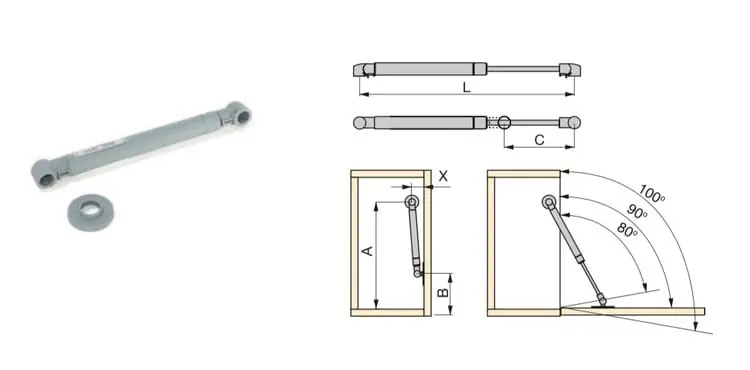 Voordeelprijs Pistone per anta a ribalta, 276 mm, portata 12 kg