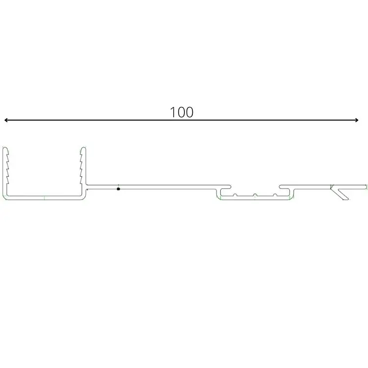 Dagaanbieding Profilo per falso telaio in legno e alluminio, larghezza 100 mm, lunghezza 5000 mm, materiale Alluminio