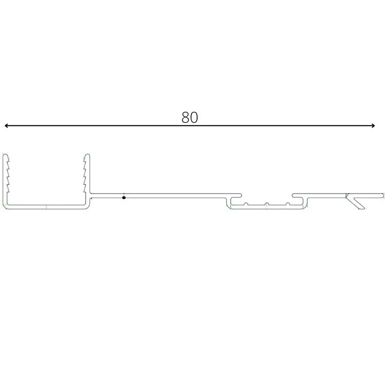 Profilo per falso telaio in legno e alluminio, larghezza 80 mm, lunghezza 5000 mm, materiale Alluminio Meest Verkocht