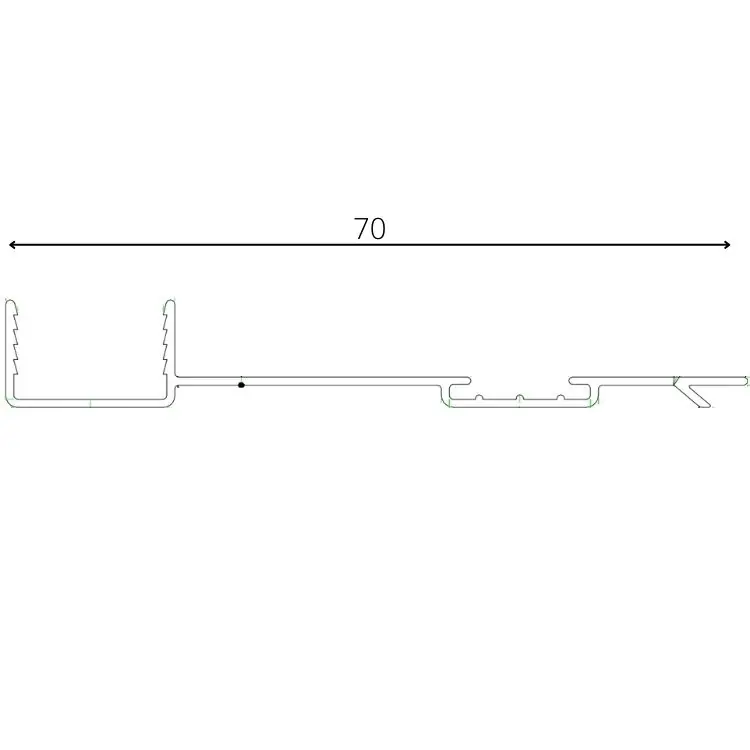 Profilo per falso telaio in legno e alluminio, larghezza 70 mm, lunghezza 5000 mm, materiale Alluminio Gratis Retour
