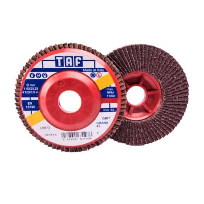 Betrouwbaar Disco a lamelle applicate LNA73B Taf per acciaio, diametro 115 mm, grana 60, foro 22 mm