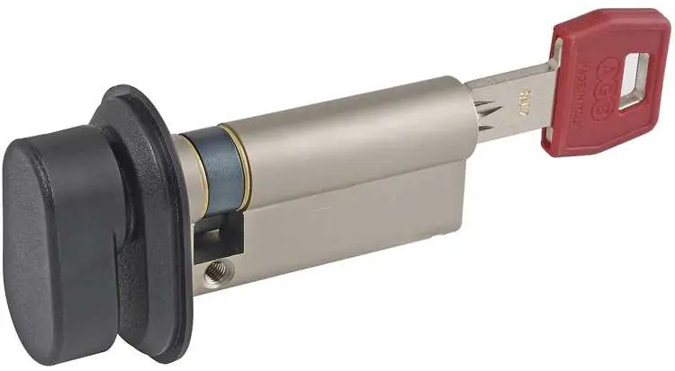 Mezzo cilindro Ariete U-Tech Agb profilo Europeo CE7516.10.55, pomolo-chiave, lunghezza 75 mm (P15/60), finitura Nichelato Opaco Express Levering