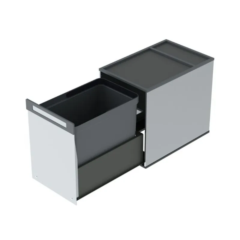 Laatste Versie Portarifiuti Box 1 Tecnoinox per sottolavello cucina, base 300 mm, altezza 370 mm, 1 cesto ad estrazione su guide, Acciaio Inox AISI 304