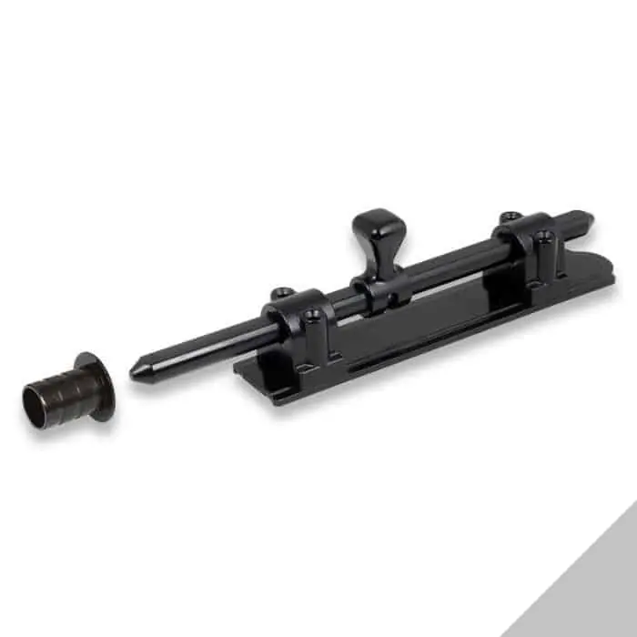 Aanbieding Catenaccio sicurezza AGB H00963.00.21, per spagnoletta 1 ante, lunghezza 230 mm, finitura Silver Powerage