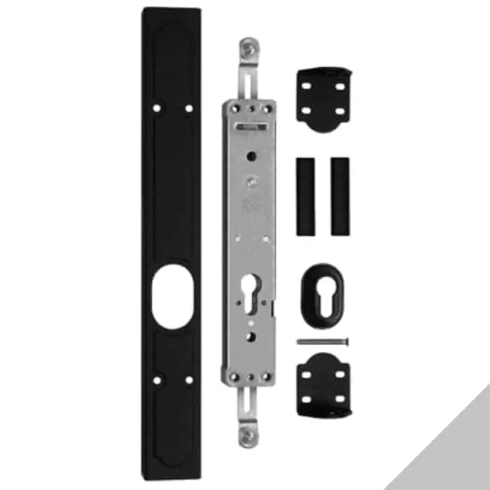 Lage Kosten Kit di chiusura Duplex per imposte Ariete H34102.00.21 Agb, foro yale, 2 punti di chiusura, finitura Silver Powerage