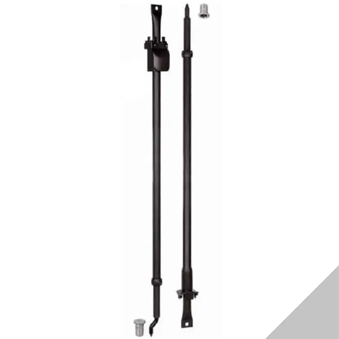 Kit aste con puntali diritto e zancato Ariete H35004.09.21 Agb, telescopiche, per altezza da 1800 a 2950 mm, finitura Silver Powerage Hoge Kwaliteit