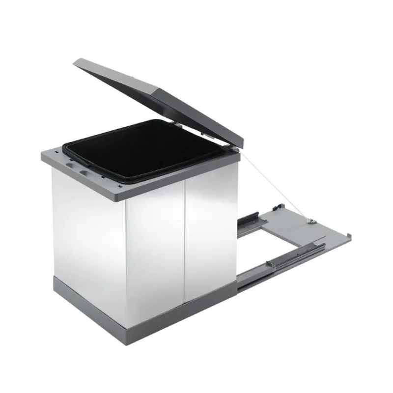 Portarifiuti Prima Tecnoinox per sottolavello cucina, base 300 mm, altezza 350 mm, 1 cesto ad estrazione su guide, Acciaio Inox AISI 304 Betaalbaar