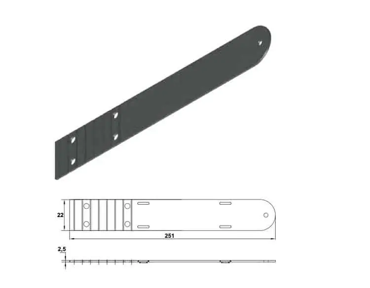Direct Beschikbaar Spessore per fermapersiana universale a molla Torbel, lunghezza 251 mm, materiale nylon, finitura Nero