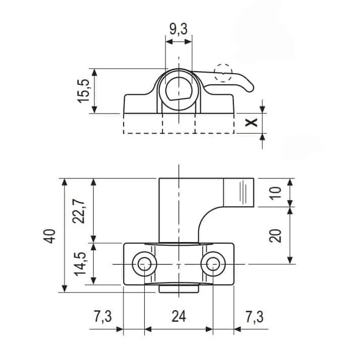 Gancio di chiusura Sinistro AGB H00901.09.CN Abaco, spessore 0 mm, finitura Base Verniciabile Koop Online