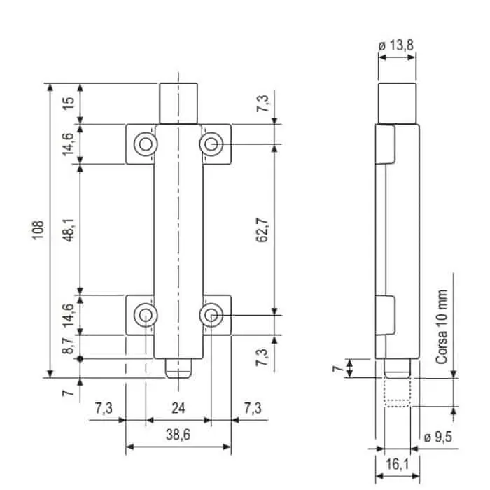 Chiusura verticale ad espansione Destra AGB H00901.20.CN Abaco, rotazione 90°, finitura Base Verniciabile Meest Verkocht