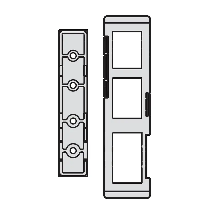 Premium Kit tappi compensatori G01432.SX.93 AGB per montante 45 mm, mano Sinistra, distanza 10 e 28 mm, finitura Grigio