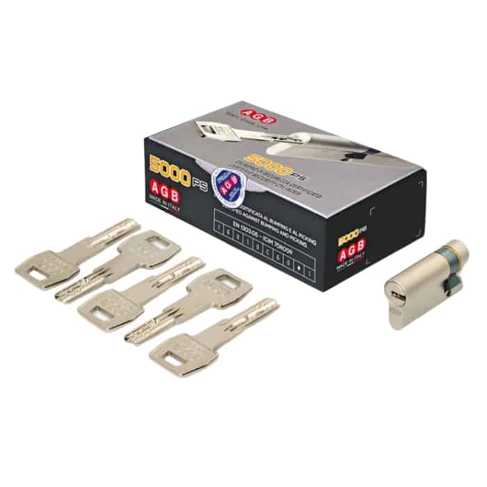 Mezzo cilindro 5000 PS Agb profilo Europeo CA3016.05.40, lunghezza 55 mm (10/45), finitura Nichelato Opaco Populair