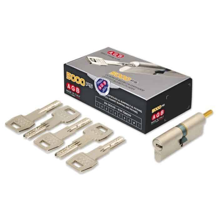 Cilindro 5000 PS Agb profilo Europeo CA2416.25.35, codolo-chiave, lunghezza 70 mm (P30/40), finitura Nichelato Opaco Alleen Vandaag