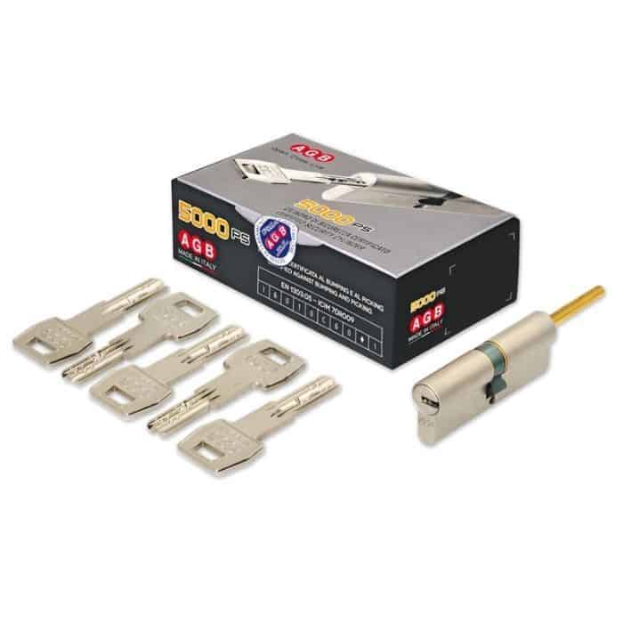 Merkproduct Cilindro 5000 PS Agb profilo Europeo CA2316.25.55, codolo-chiave, lunghezza 90 mm (P30/60), finitura Nichelato Opaco