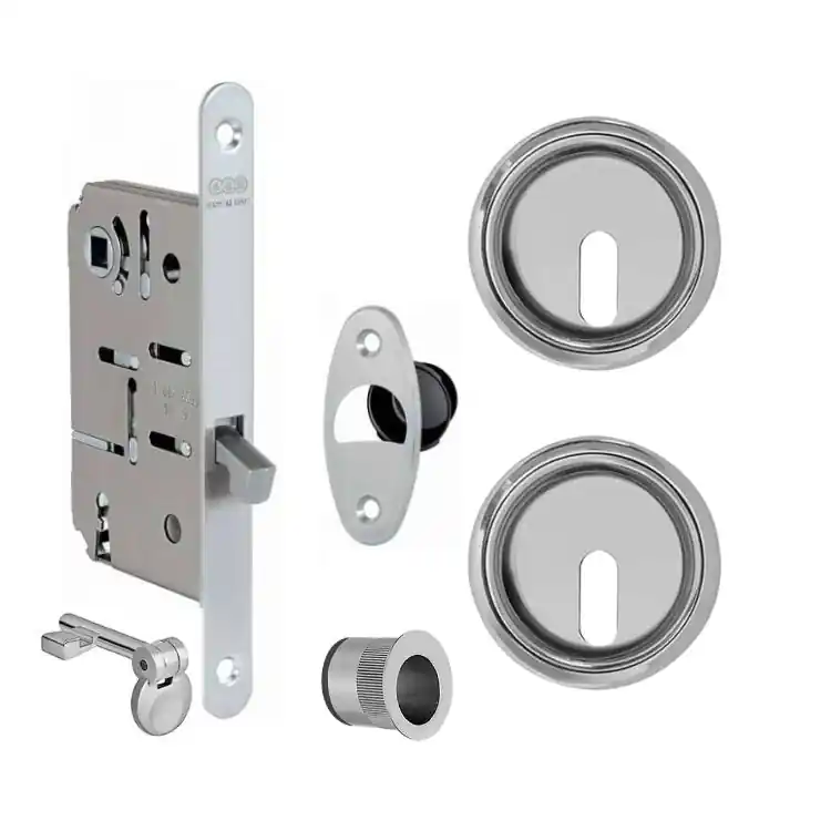 Bestseller Kit M Scivola Tre AGB, solo chiave, spessore porta 40 mm con chiave corta, colore nichelato
