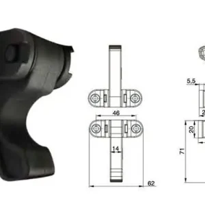 Beperkt Aanbod Fermo Torbel per persiana ripieghevole, lunghezza 71 mm, larghezza 62 mm, finitura Nero