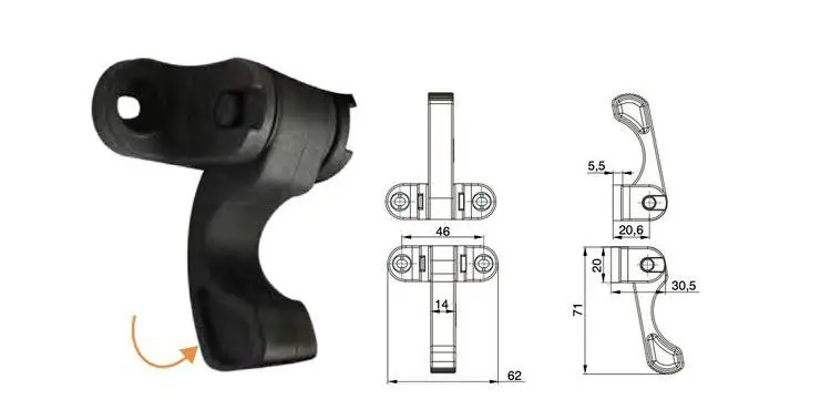 Beperkt Aanbod Fermo Torbel per persiana ripieghevole, lunghezza 71 mm, larghezza 62 mm, finitura Nero