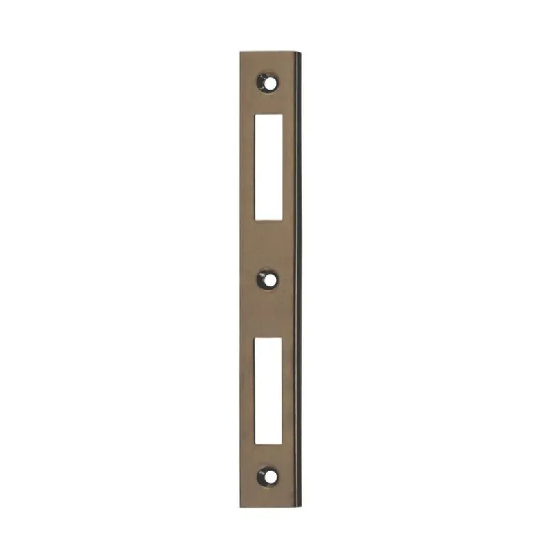 Incontro B00570.03 Agb per serratura Patent piccola, dimensione 138x20x7 mm, bordo quadro ad angolo, Acciaio finitura Bronzato Verniciato Tijdelijk Beschikbaar