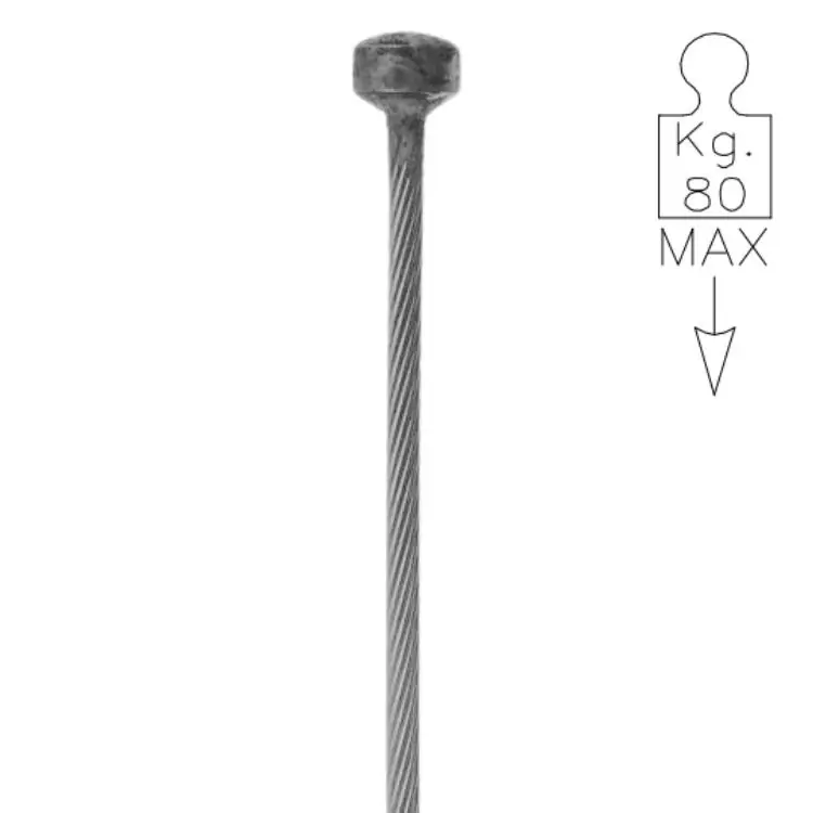 Premium Cavo CA20040XI Tahuma per binario, 19 fili, cilindro saldato, diametro 2 mm, lunghezza 4000 mm, in Acciaio Inox