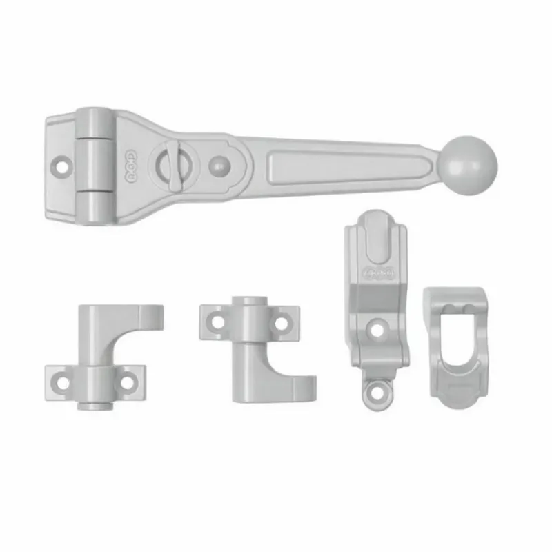 Snelle Levering Spagnoletta Unica lunga AGB H00903.20.21 Abaco, confezione base per 1 e 2 ante, spessore 4 mm, finitura Silver Powerage