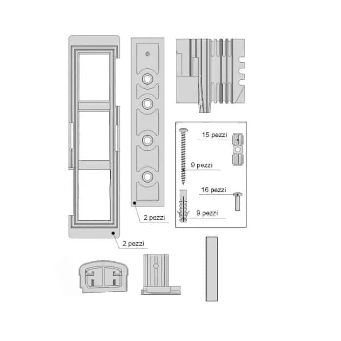 Must-Have Kit tappi e accessori AGB, serie Climatech, schema A, mano DX, spessore 68 mm, colore grigio