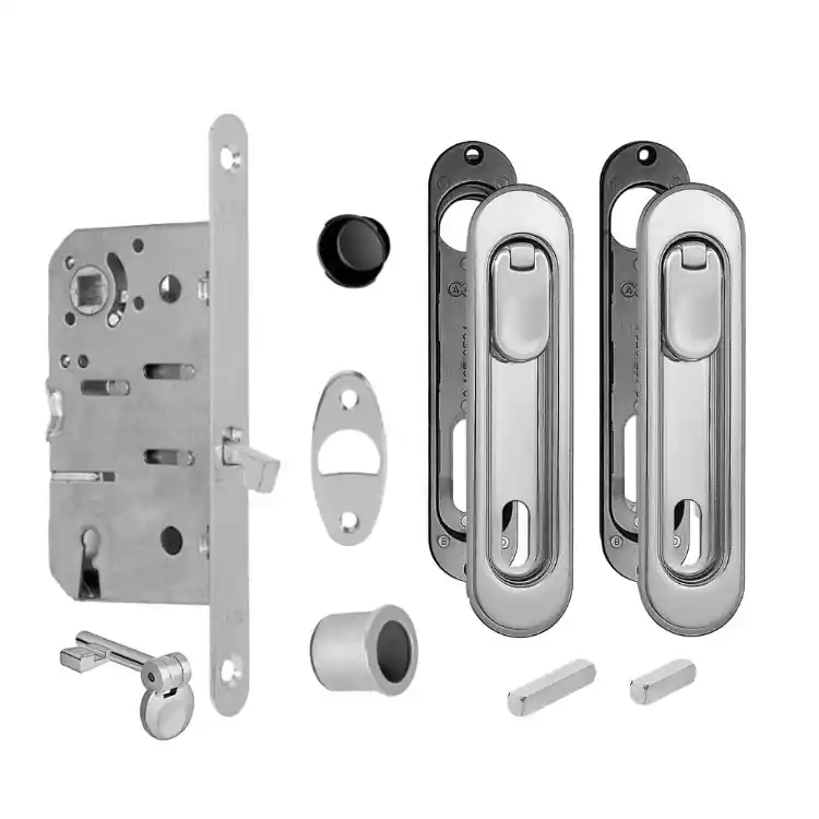 Direct Beschikbaar Kit D Ovale AGB pendaglio/pendaglio con chiave, per quadro Scivola T, spessore porta 38-47 mm, colore Cromato Opaco