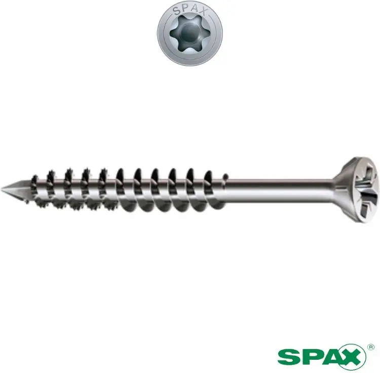 Weekendaanbieding Vite TPSR 3x40 per fermavetro, impronta TX 10, filetto parziale 23 mm, ABC Spax finitura Zincato Bianco