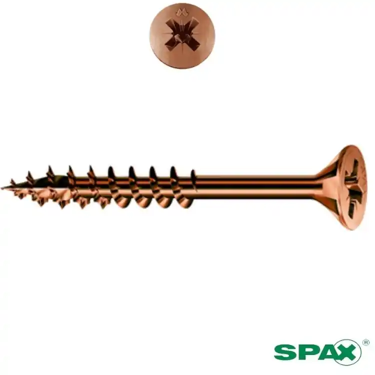 Aanbieding Vite TPS 6x120 per legno, impronta croce PZ 3, filetto parziale 68 mm, ABC Spax finitura Bronzo