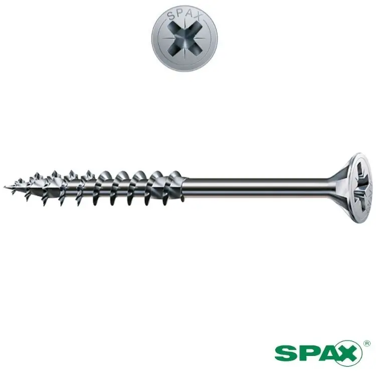 Weekendaanbieding Vite TPS 6x100 per legno, impronta croce PZ 3, filetto parziale 61 mm, ABC Spax finitura Argento Wirox