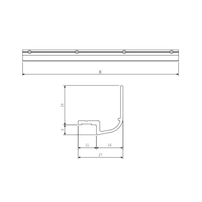 Profilo di copertura AGB, per articolazione Galileo, lunghezza 1450 mm, colore cromato opaco Merkproduct