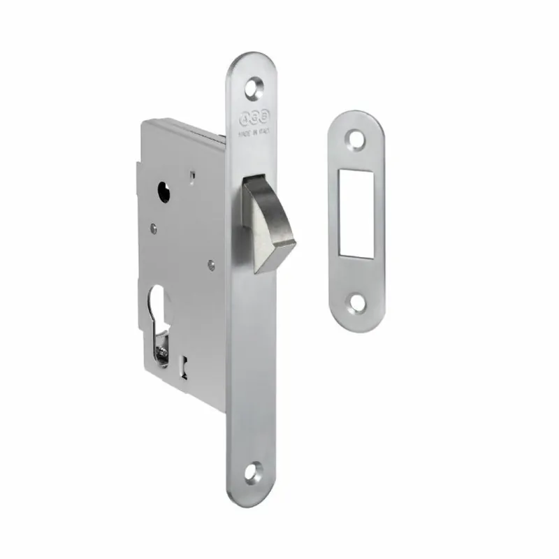 Must-Have Serratura Gancio Yale incasso B00702 AGB per porta scorrevole, entrata 50 mm, bordo tondo 168x22 mm, Acciaio finitura Cromato Opaco