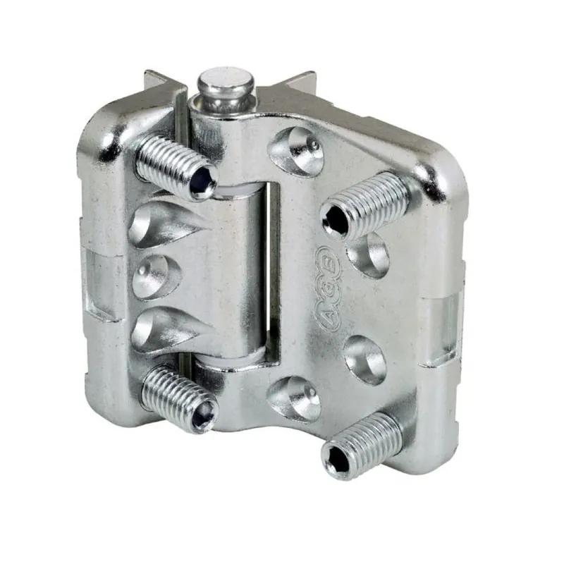 Cerniera MAXI A49403.04.04 AGB per finestre a 3 e 4 ante, asimmetrica apertura esterna, altezza 60 mm, larghezza 64 mm, completa di 4 spine fissaggio, Zama finitura Zinco Op = Op