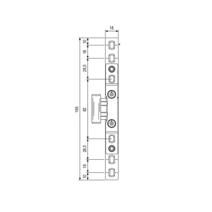 Cerniera centrale ambidestra A44441.34.00 AGB, registrabile, aria 12 mm, interasse 13 mm, battuta 18 mm Meest Verkocht