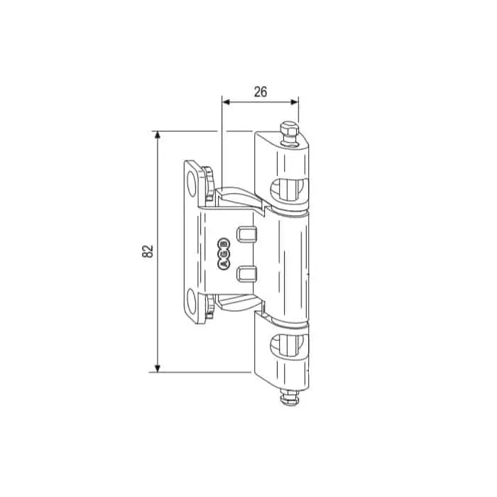 Supporto forbice A43030.24.00 AGB TESI per in legno, aria 12 mm, interasse 13 mm, battuta 18 mm Fabrieksprijs