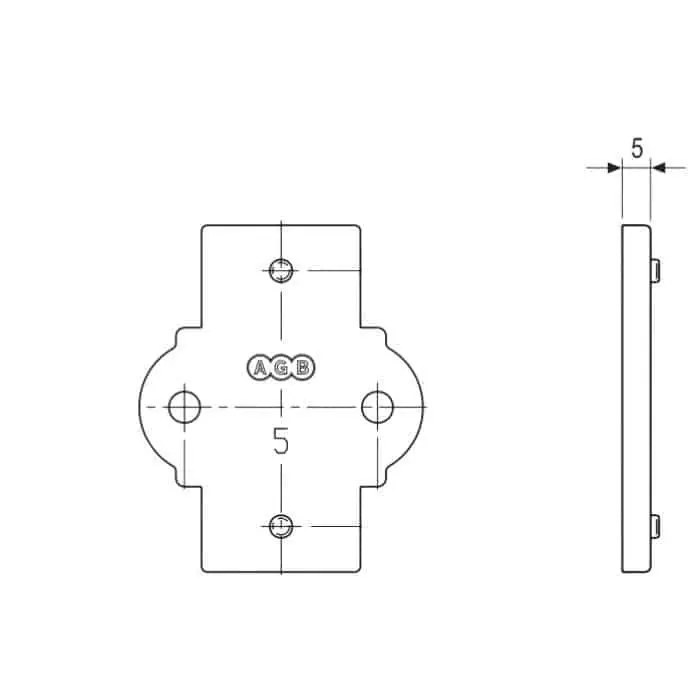 Direct Verzonden Spessore per incontro fermaimposte automatico AGB H00926.04.93 Abaco, spessore 5 mm, finitura Black Powerage