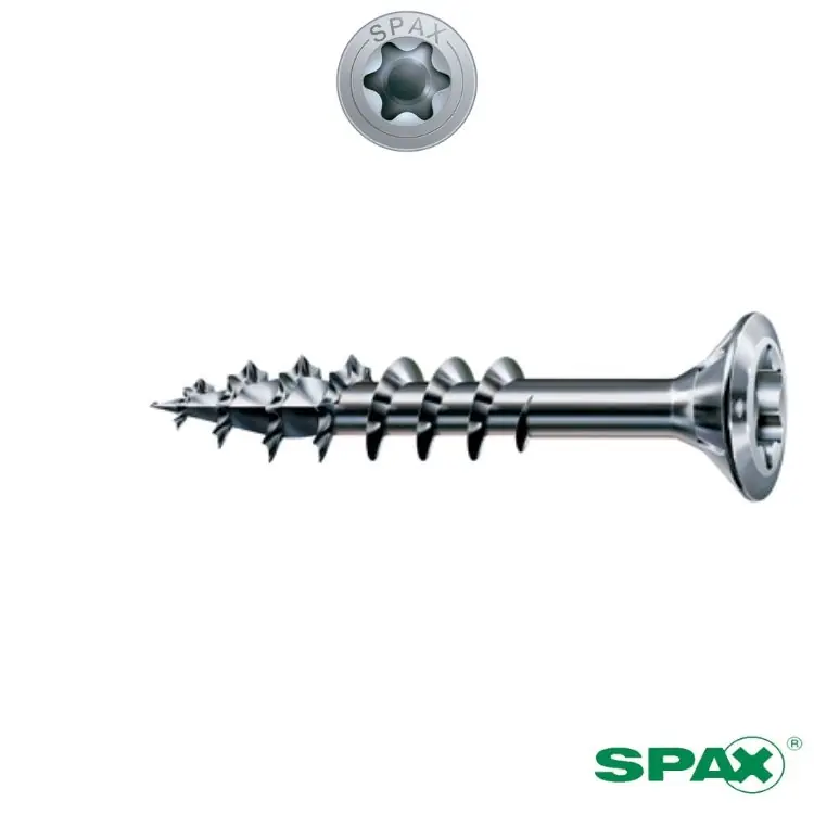 Laatste Kans Vite TPS 4x30 per serramenti in legno, impronta Torx 15, filetto parziale 18 mm, ABC Spax finitura Argento Wirox