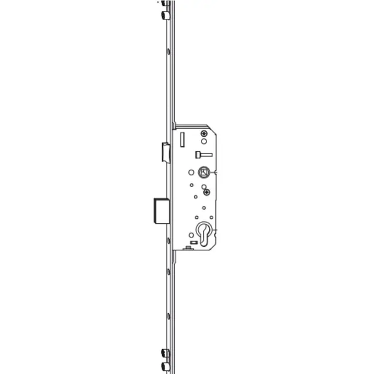 Koop Vandaag Serratura Multipunto Sicurtop F01685.60.10 AGB, per serramento, foro yale entrata 60 mm, dimensione 16x2400, con 4 nottolini, finitura Argento