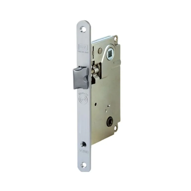 Snelle Levering Serratura Centro Wc incasso B01012 Agb per porta da bagno, entrata 50 mm, interasse 96 mm, bordo tondo 196x22 mm, Acciaio finitura Cromato Opaco